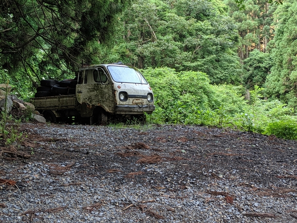 Abandoned truck spotted in a mountain in Kyoto