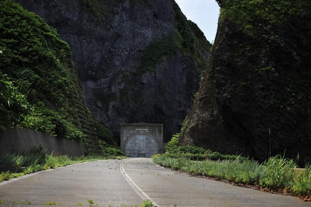 Abandoned tunnel at Cape Motta Hokkaido Japan 