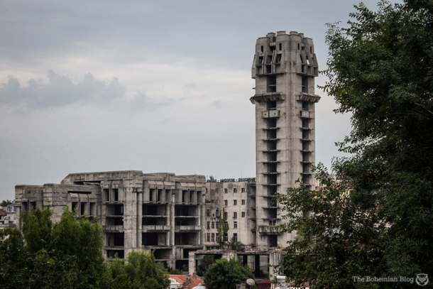 Abandoned unfinished socialist-era building project in the center of Shumen Bulgaria  SOURCE IN COMMENTS