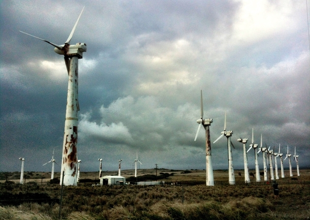 Abandoned wind farm near South Point Southern most point in US