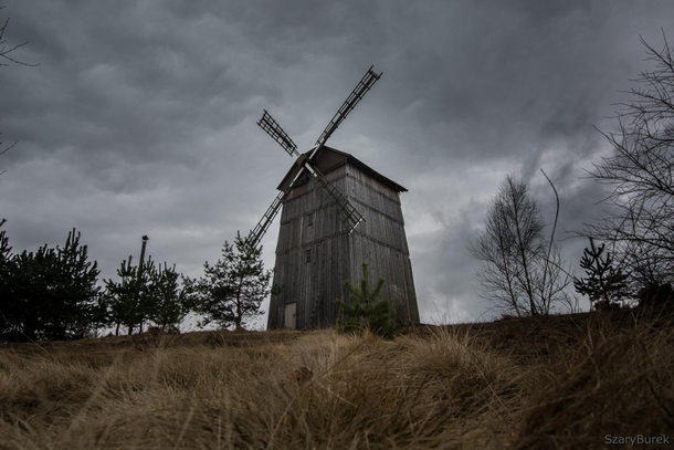 Abandoned windmill in Poland 