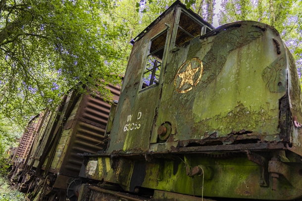 Abandoned WW US army train in the UK