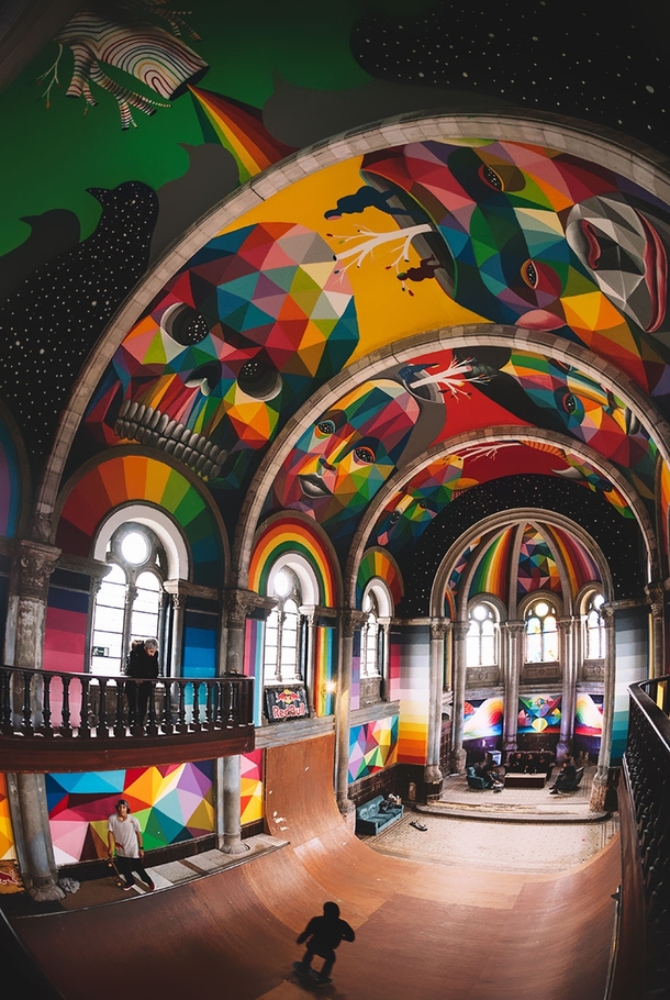 Abandoned -Year-Old Church Transformed Into A Graffiti Themed Skate Park 