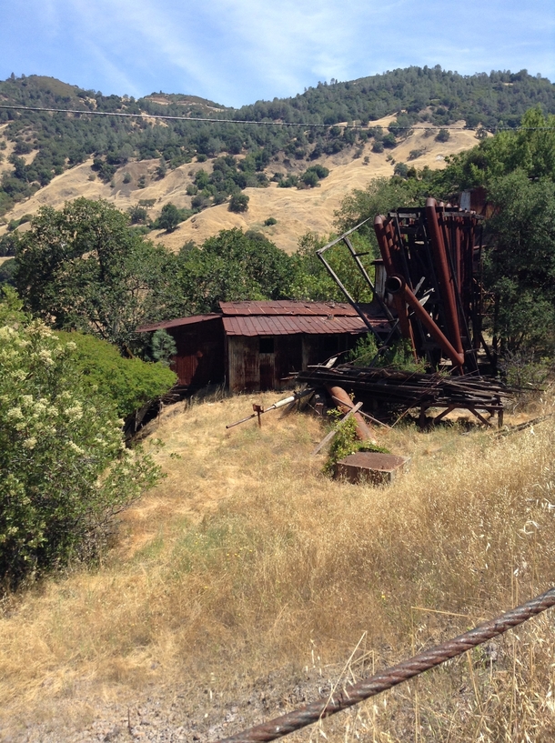 Abandonedgeothermal power shack  along Geysers Rd in Sonoma County near the Geysers 
