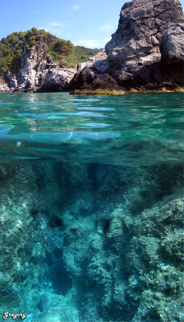 Above and below the sea Corfu Greece 