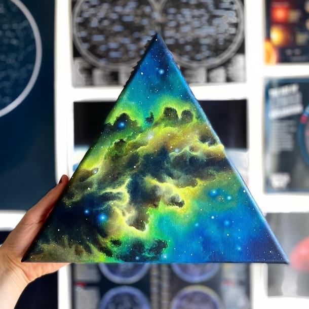 Abstract Nebula painted in acrylic Flourish OC