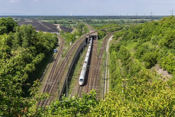 Abzweig Rollenberg making the high speed line Stuttgart-Mannheim incredibly versatile and connecting Karlsruhe with both ends of the line Bruchsal Baden-Wrttemberg Germany