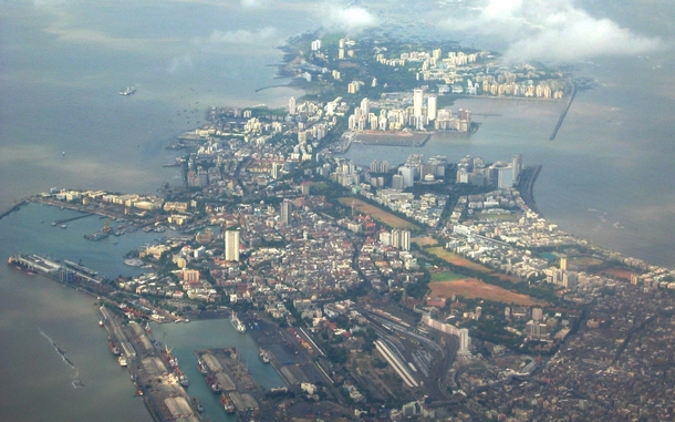 Aerial view of Mumbai India - 