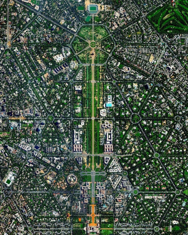 Aerial View of New Delhi India