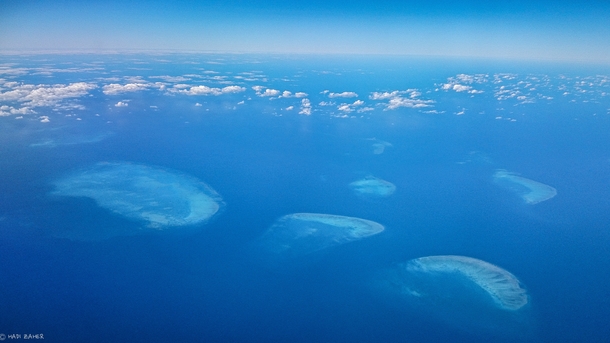 Aerial view of the Great Barrier Reef 
