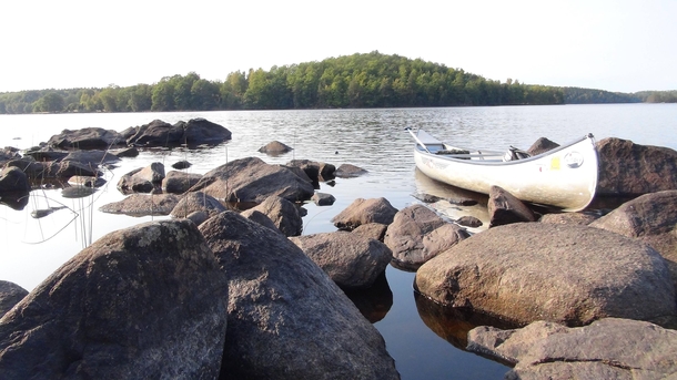 After canoeing Rslagan lake Olfstrom Sweden  OC