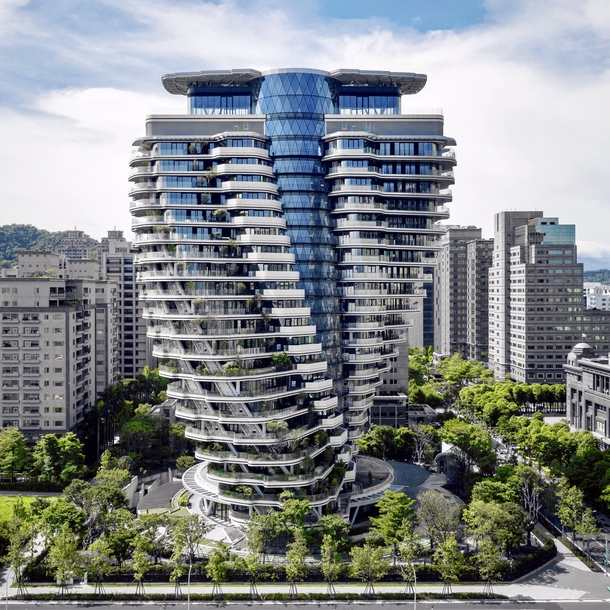 Agora Tower - Taipei Taiwan - Eco-Friendly residential tower designed by Belgium architect Vincent Callebaut in  - Resembling a double helix DNA strand with each occupant having their own hanging garden