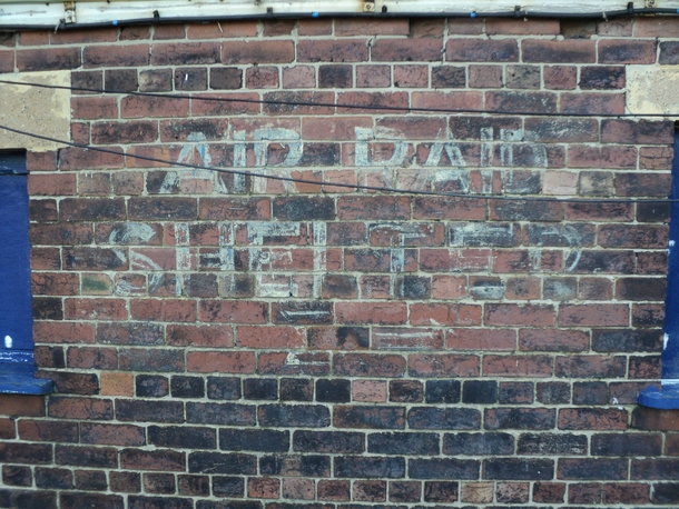 Air Raid Shelter sign Wakefield UK 