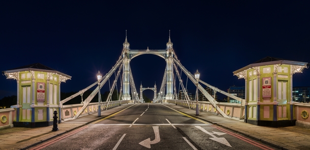 Albert Bridge London at night 