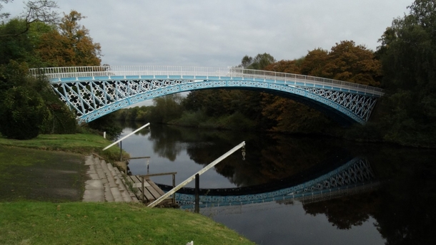 Aldford Iron Bridge over river Dee Cheshire England built in  