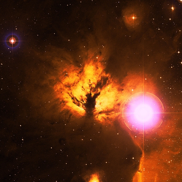 All things are an interchange for fire and fire for all things just like goods for gold and gold for goods - Heraclitus  Flame Nebula NGC HubbleESO