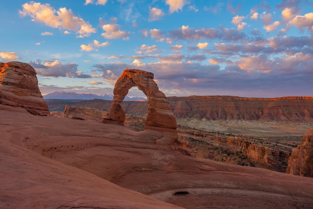 Alone for the Sunrise at Delicate Arch Utah 