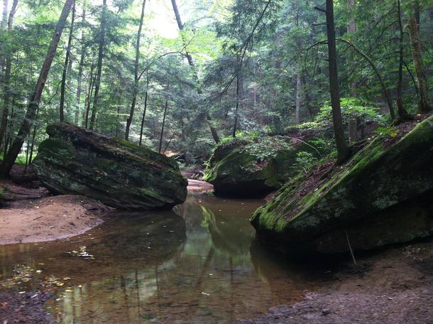 Along the gorge at Old Mans Cave in the Hocking Hills -  oc