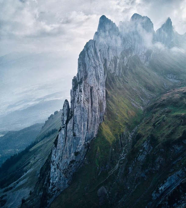 Alpstein in Switzerland has some crazy rock formations 