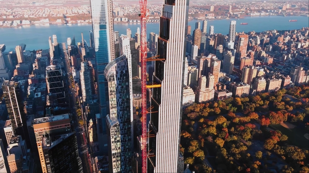 Amazing k shots from a drone of the new skyscrapers on Billionaires Row in NY Youtube link in the comments
