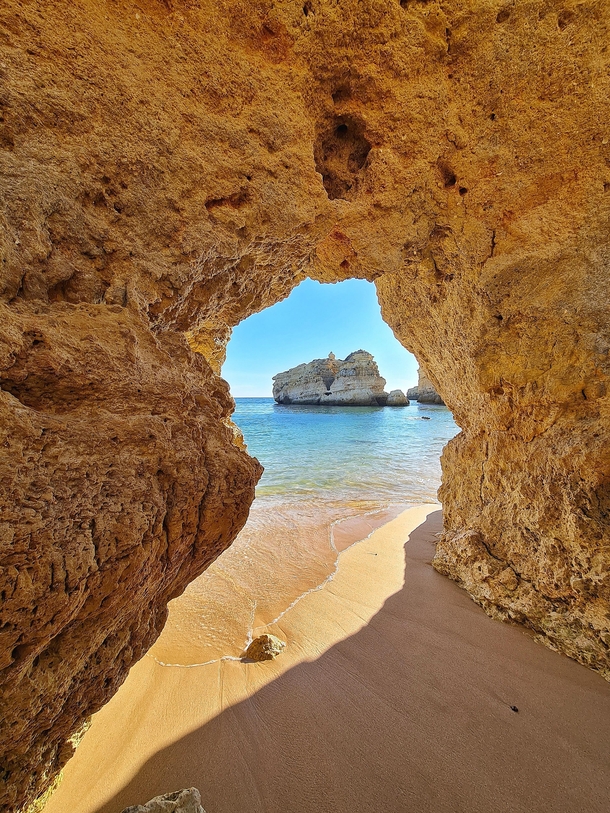 Amazing rocks formation in a beach in Algarve - Portugal 