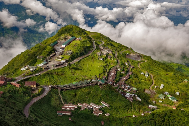 Amazing View of Morning in Village Zuluk it small village beside a winding road Zuluk Village of India 