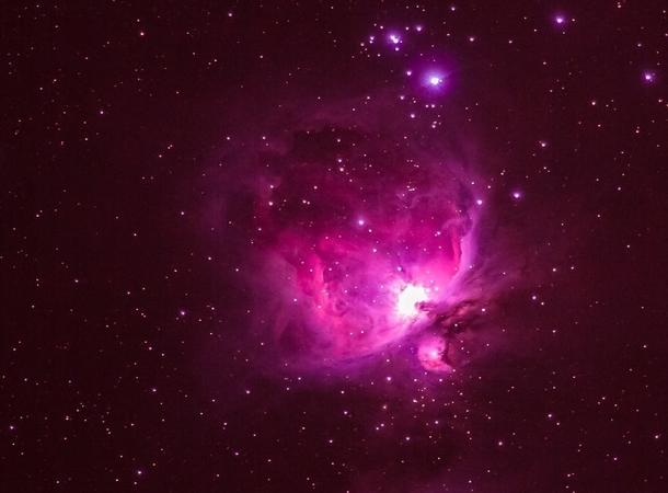 Amazing view of Orion Nebula one of the best Nebulae in the night sky Captured through mm lens in  seconds tracked by guiderscope