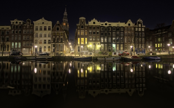 Amsterdam Holland night reflections