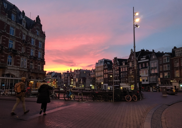 Amsterdam sunrise after a rainy night