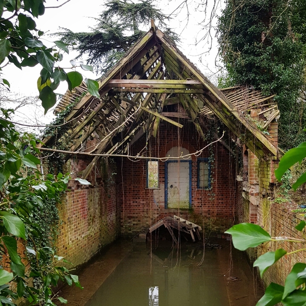 An abandoned boathouse I found on a walk along the Thames Goring England 
