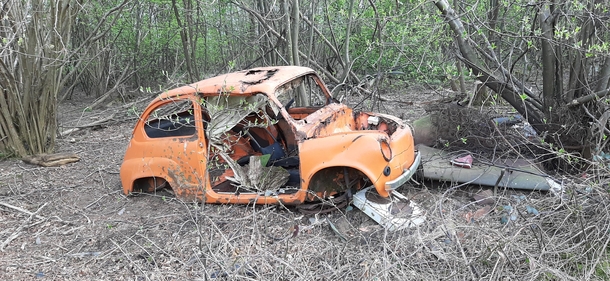 An abandoned car in Slovenia