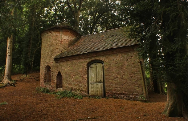 An abandoned chapel in some woods