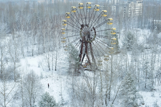An abandoned ferris wheel in Pripyat Ukraine  Photographed by David de Rueda