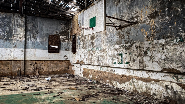 An abandoned gymnasium