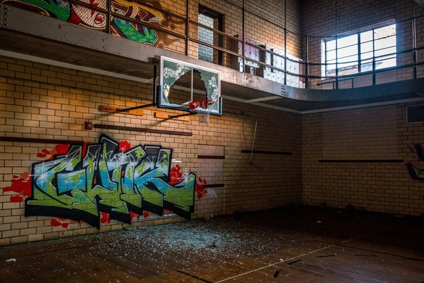 An abandoned gymnasium in Gary Indiana 