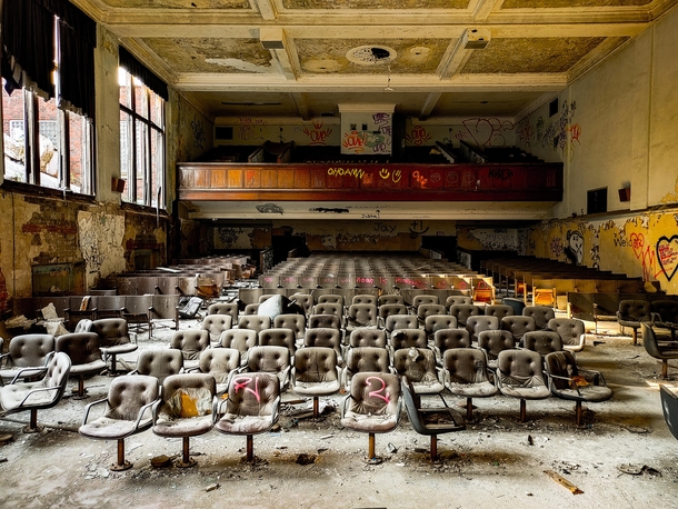 An abandoned highschool auditorium in Michigan