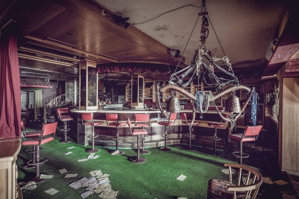 An abandoned hotel bar in Austria 