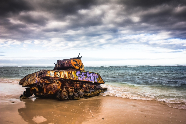 An abandoned Sherman tank lays rusting on Flamenco Beach on the small island of Culebra off the coast of Puerto Rico January   Photo credits to Leniel Velazquez 