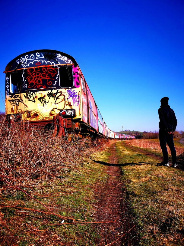 An abandoned train left to rot in Yorkshire England 