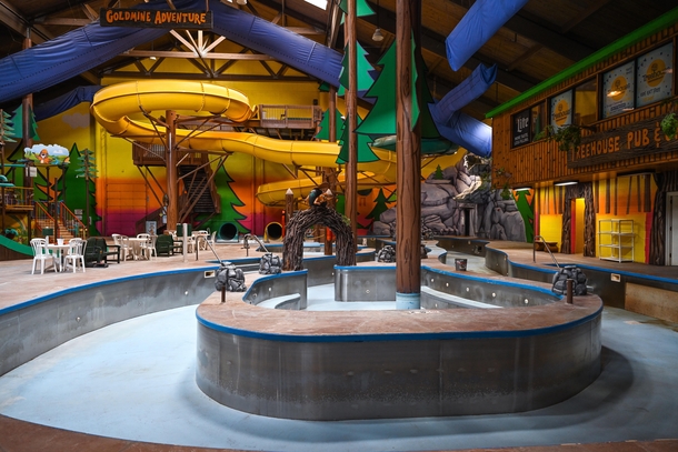 An abandoned water park Closed due to Covid