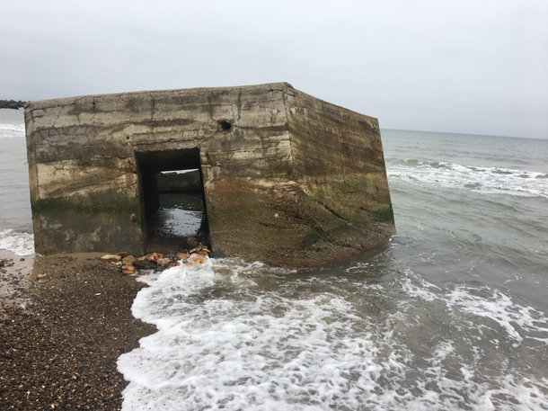 An abandoned WW bunker off the coast of northwestern Denmark One of the many small Nazi bunkers that were left untouched after the war