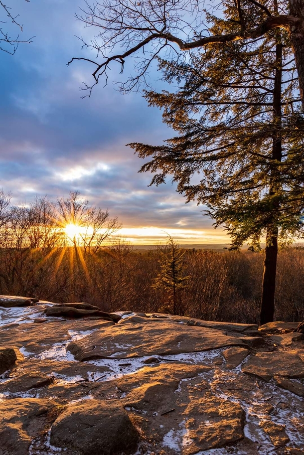 An absolutely epic sunset at one of my favorite places on the planet Virginia Kendall Ledges in Cuyahoga Valley National ParkOhio 