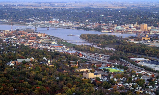 An aerial view of my hometown Quad Cities IAIL 