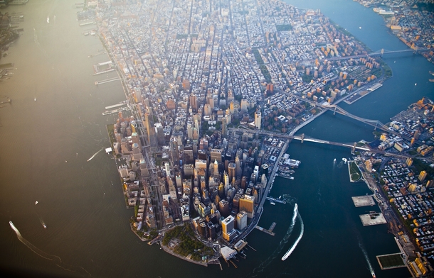 An aerial view of New York City 