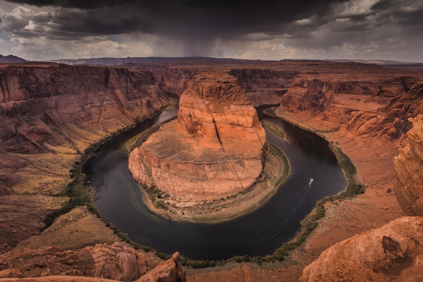 An afternoon shower I captured above Horseshoe Bend Page AZ from late last September  IG ralphwellman