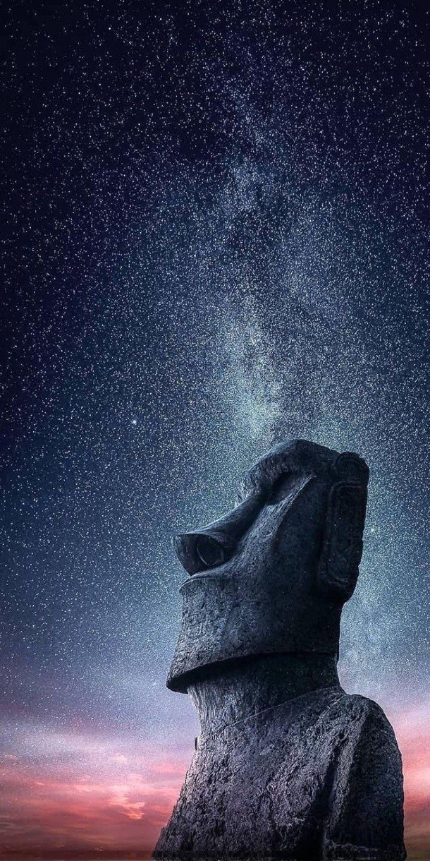 An array of galaxies visible from Easter islands