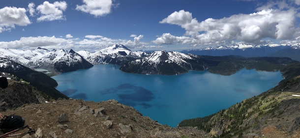 An epic view of Lake Garibaldi British Columbia from the Panorama Ridge trail head Total round trip is km 