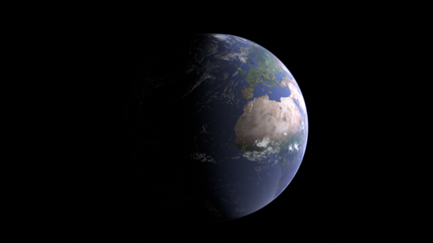 An image of earth made in blender by me