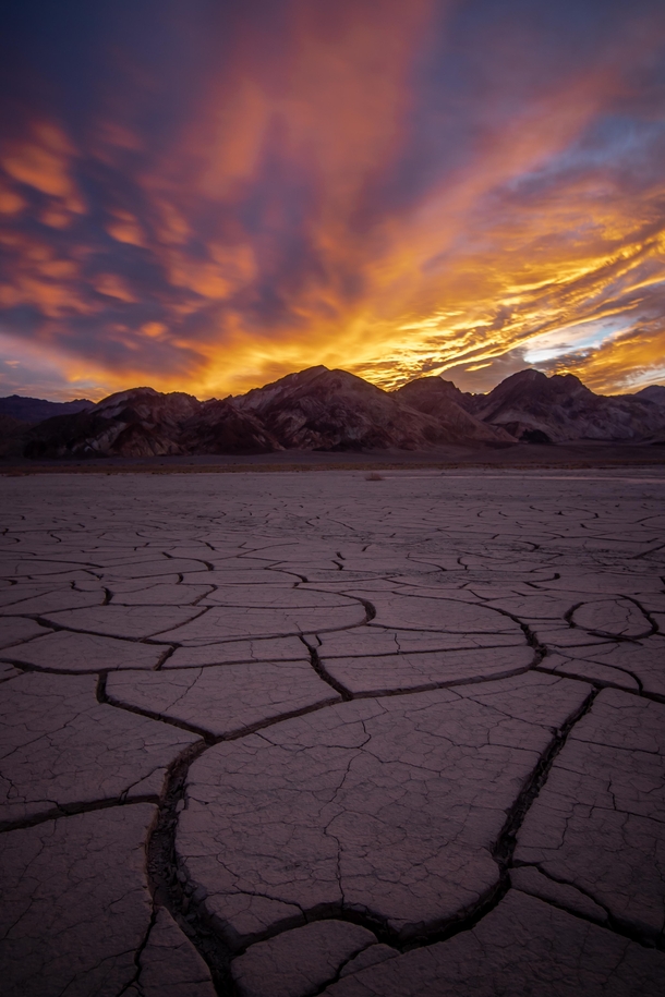 An incredible sunrise at Death Valley National Park this morning 