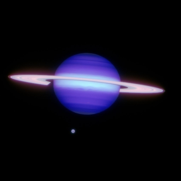 An Infrared Image of Saturn and Titan 